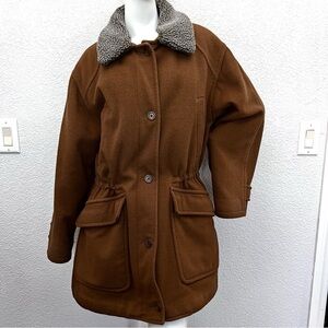 L.L. Bean Chestnut Utility Jacket with Textured Collar Size.XL